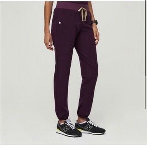 Figs scrubs deep purple bottoms